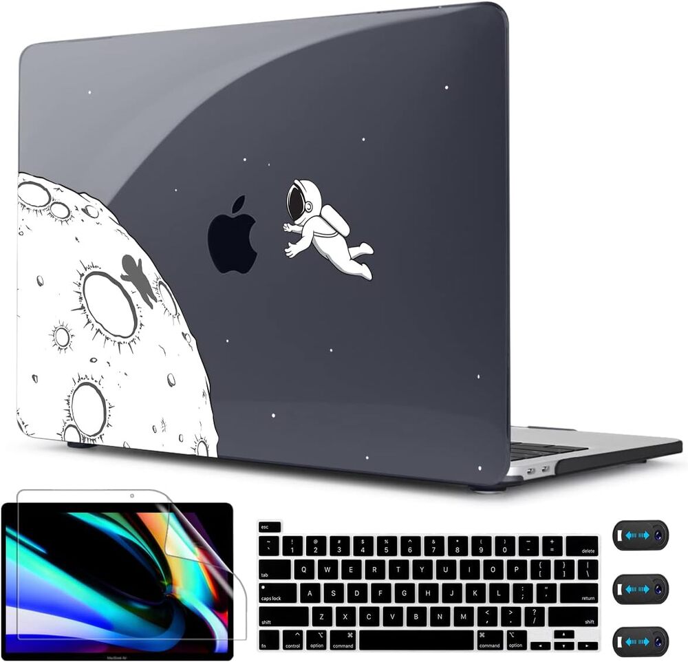 Black Astronaut Case Compatible with MacBook Pro 13 Inch Keyboard & Screen Cover
